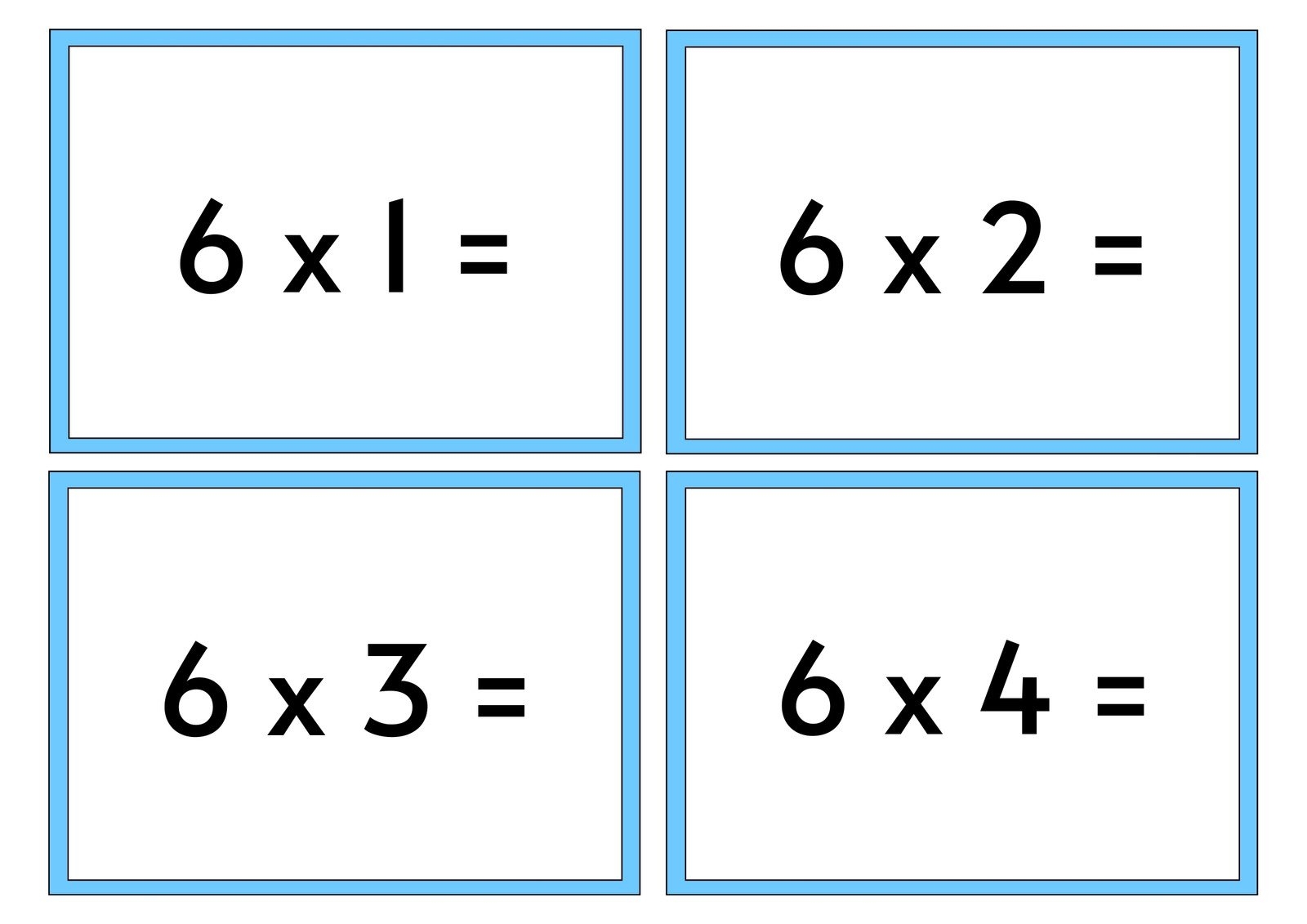 printable multiplication flashcards
