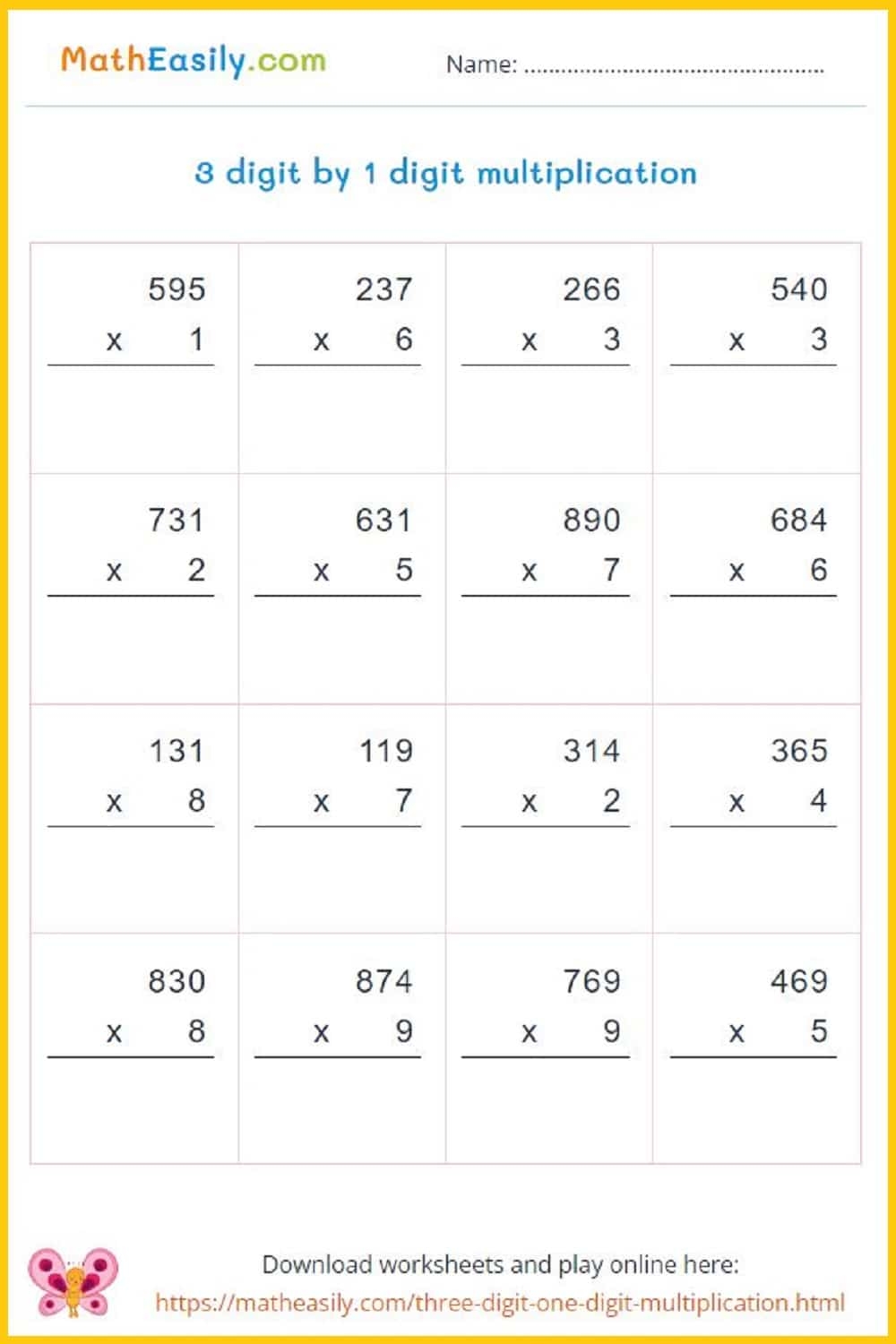 Free Math Worksheets Auto Generated With Answers