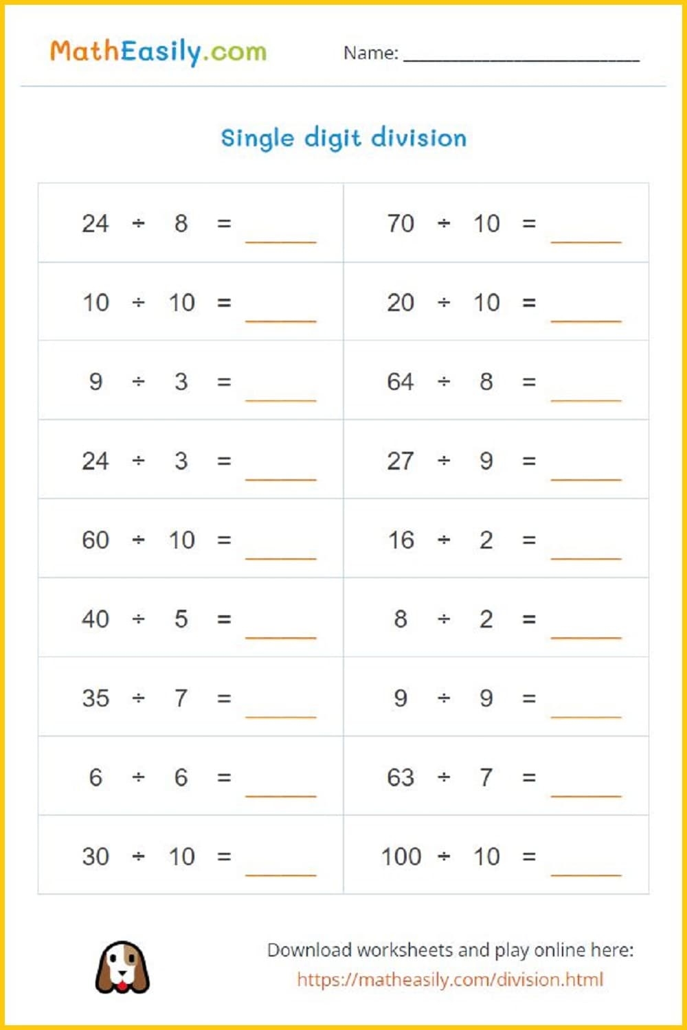Free Math Worksheets Auto Generated With Answers