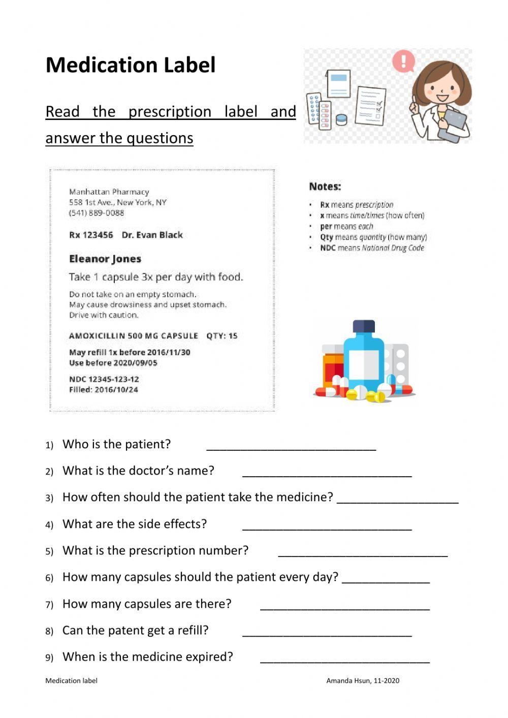 Free Medication List Templates For Patients And Caregivers Worksheets Library