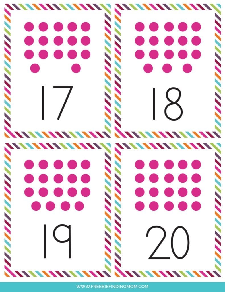 number flashcards 1-20 printable pdf