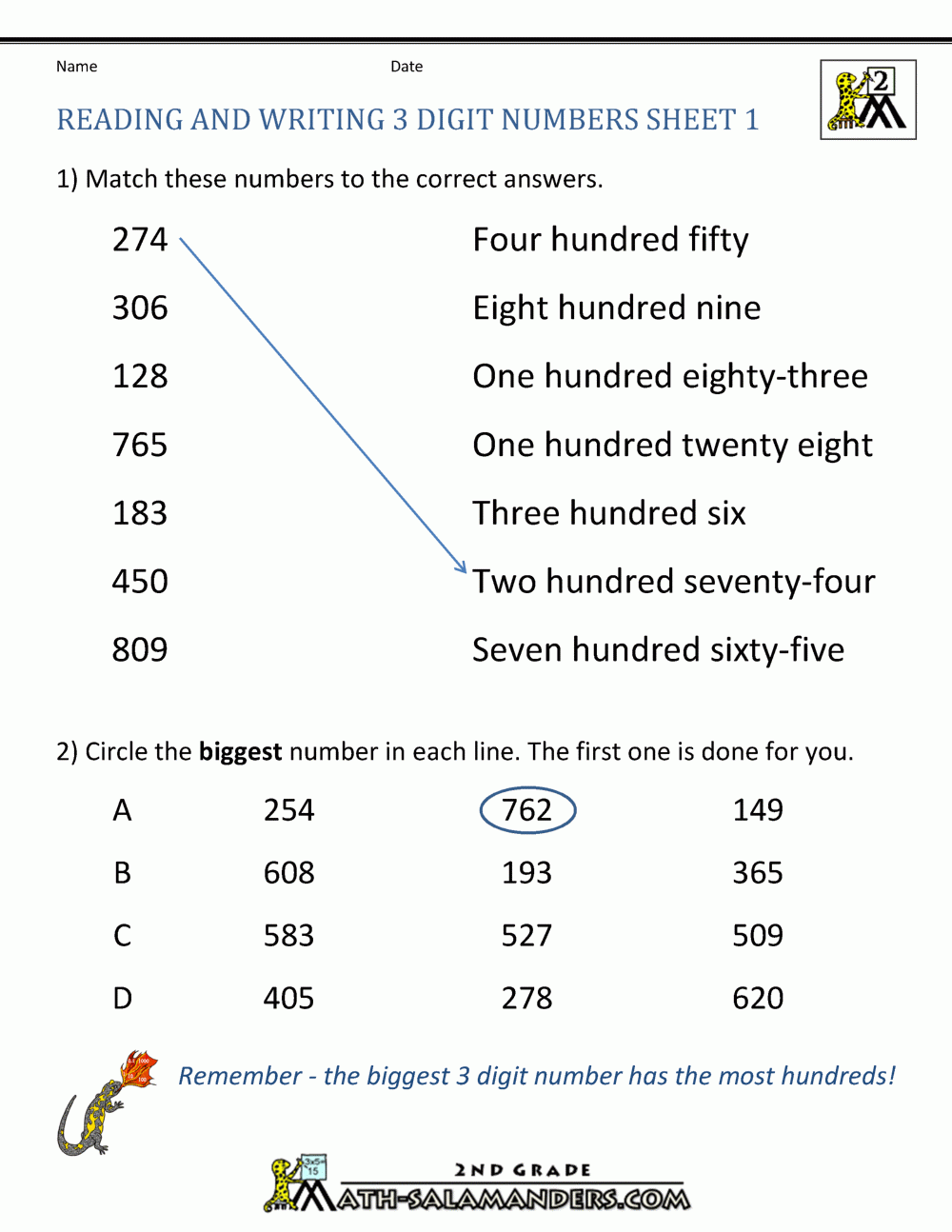 2nd grade reading and writing worksheets