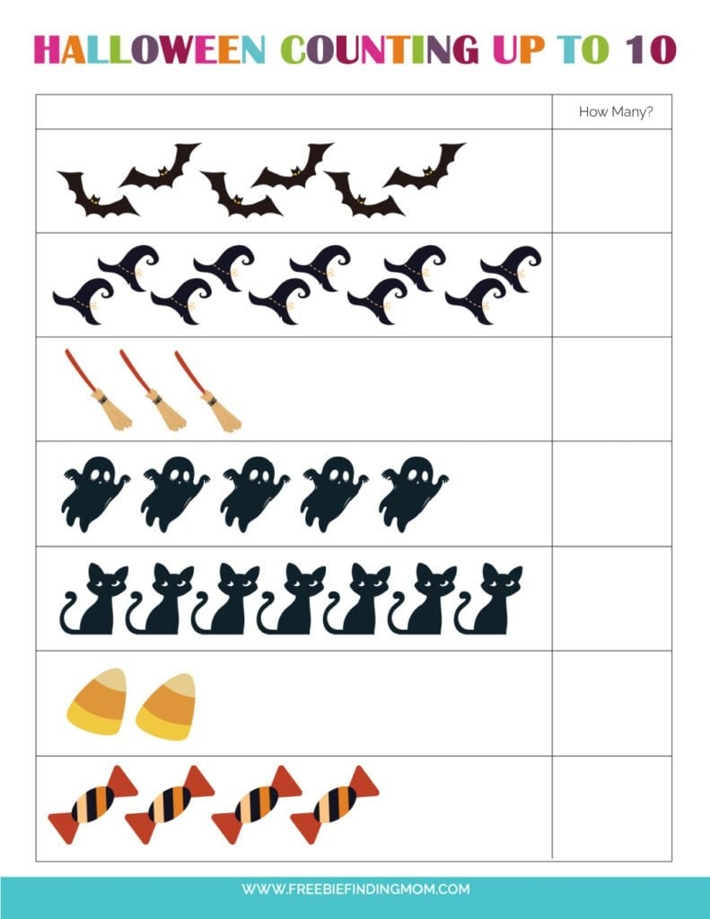 Free Preschool Printable Worksheets Halloween Math