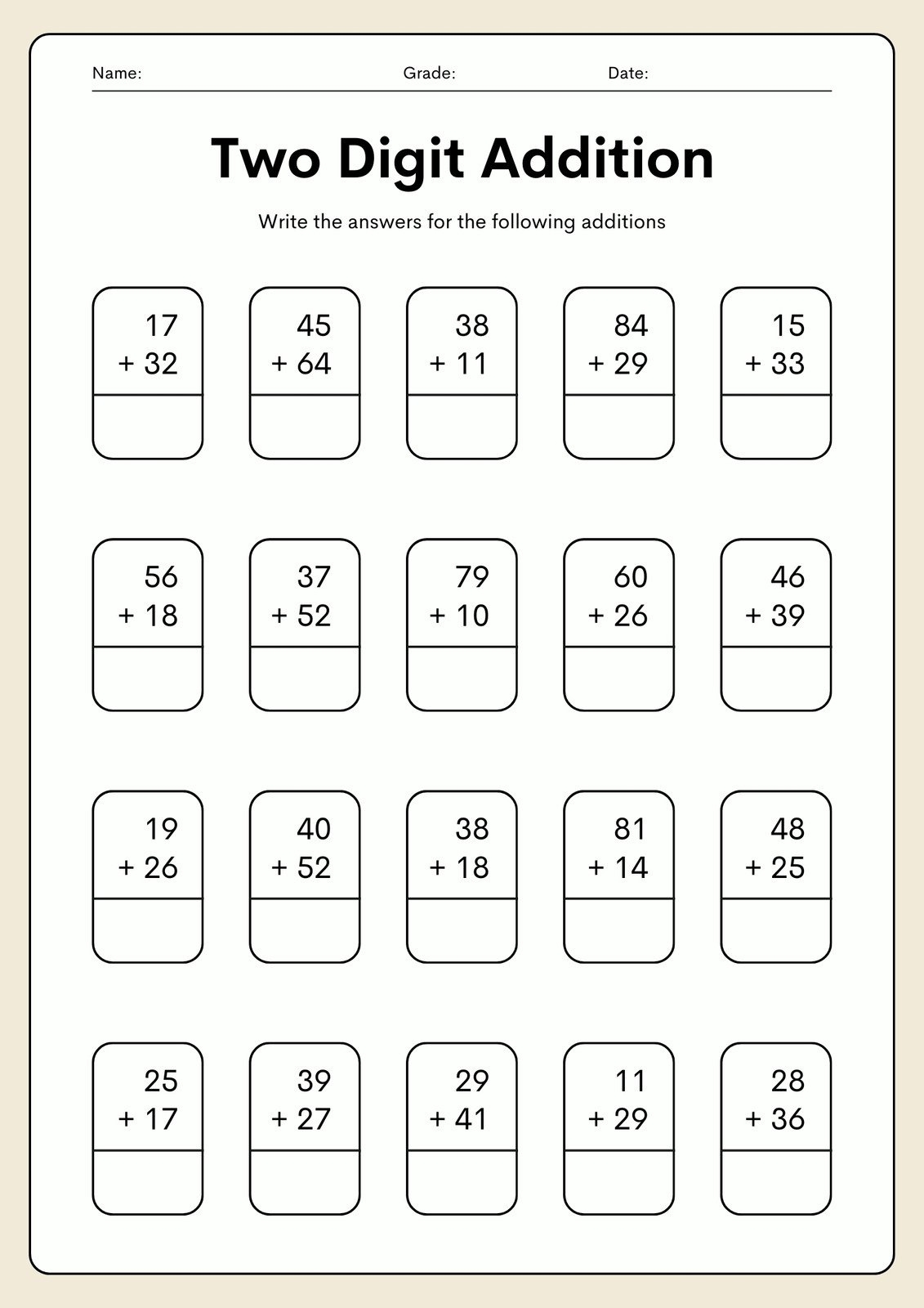 math worksheets for 1st and 2nd graders