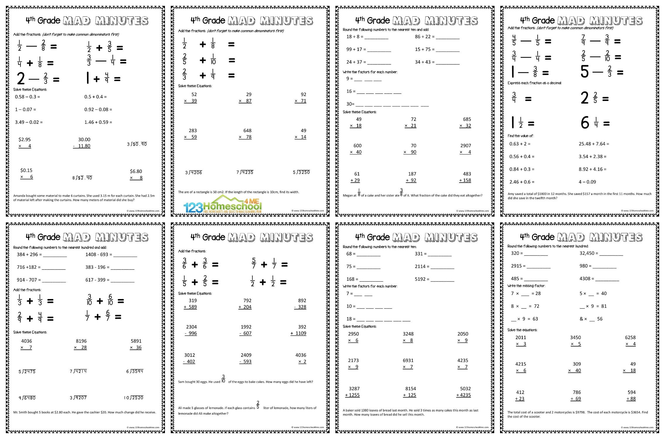 free math practice worksheets