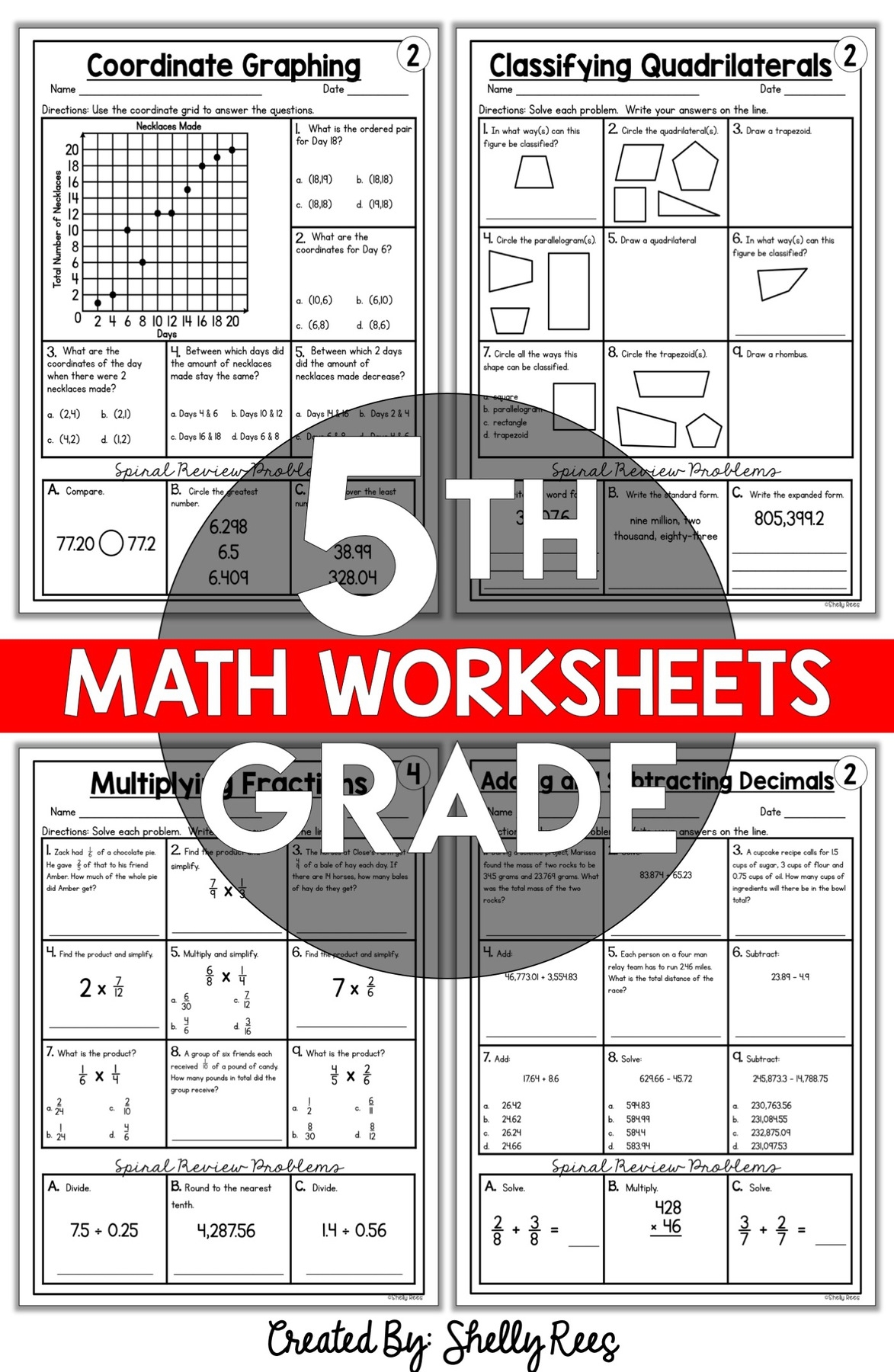 Free Printable 5th Grade Common Core Math Worksheets Appletastic Learning