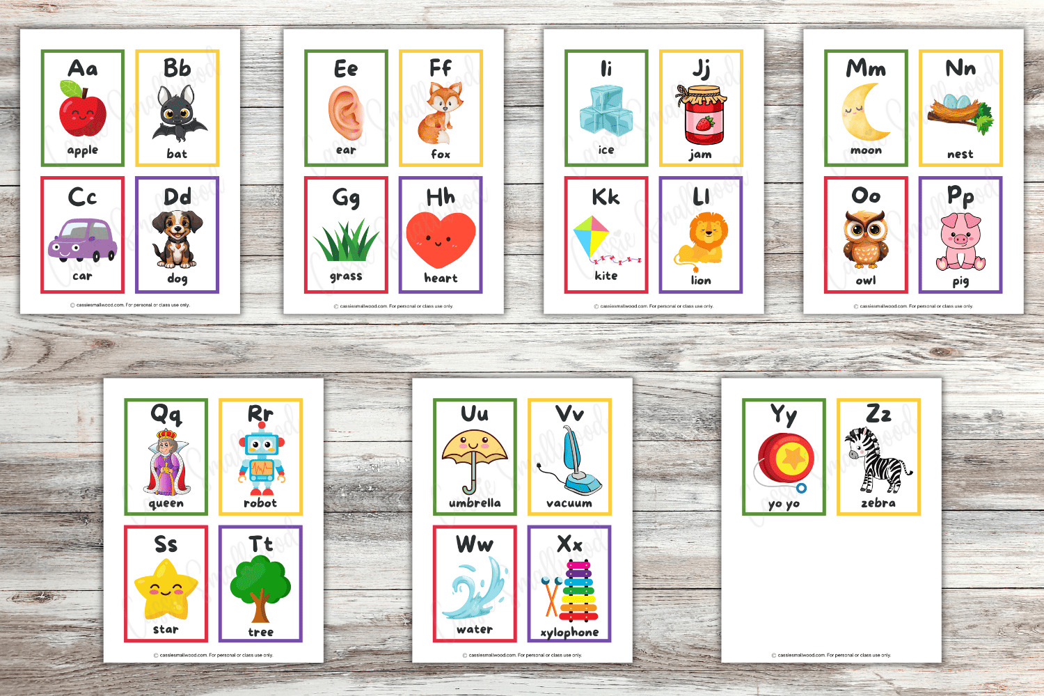FREE Printable Alphabet Flashcards Upper Lower Case Sets Cassie Smallwood