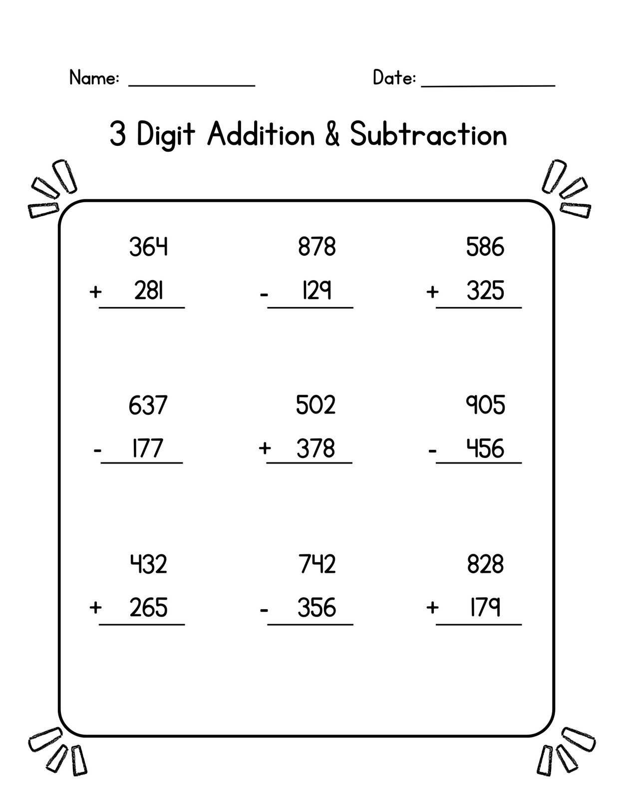 Free Printable Customizable Math Worksheets Canva