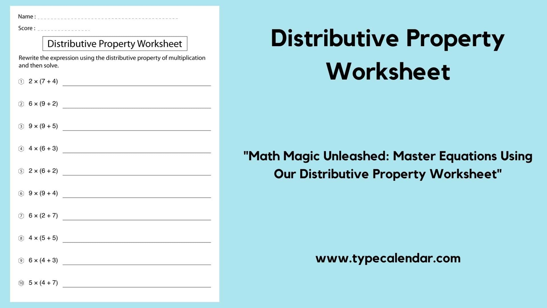 Free Printable Distributive Property Worksheet Templates Answers 