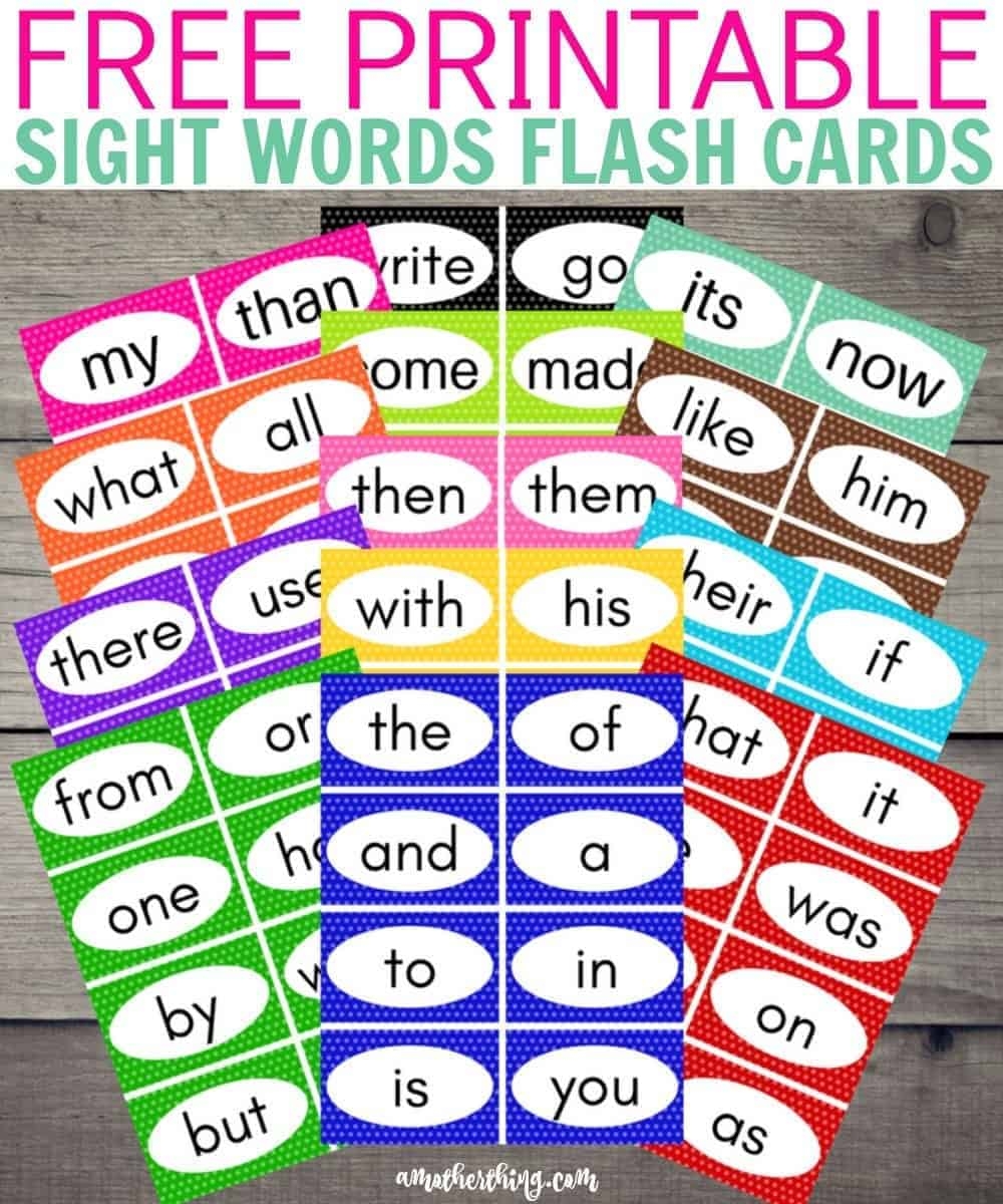 Free Printable Dolch Sight Words Flash Cards It s A Mother Thing