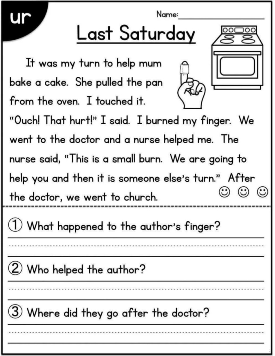 free reading worksheets for kindergarten