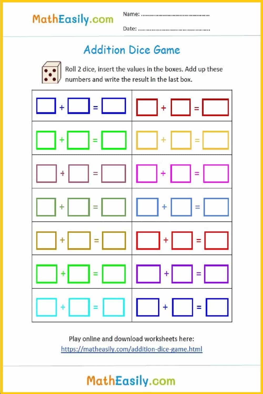 FREE Printable Math Games For Kids PDF FREE Printable Math Games For Kids PDF