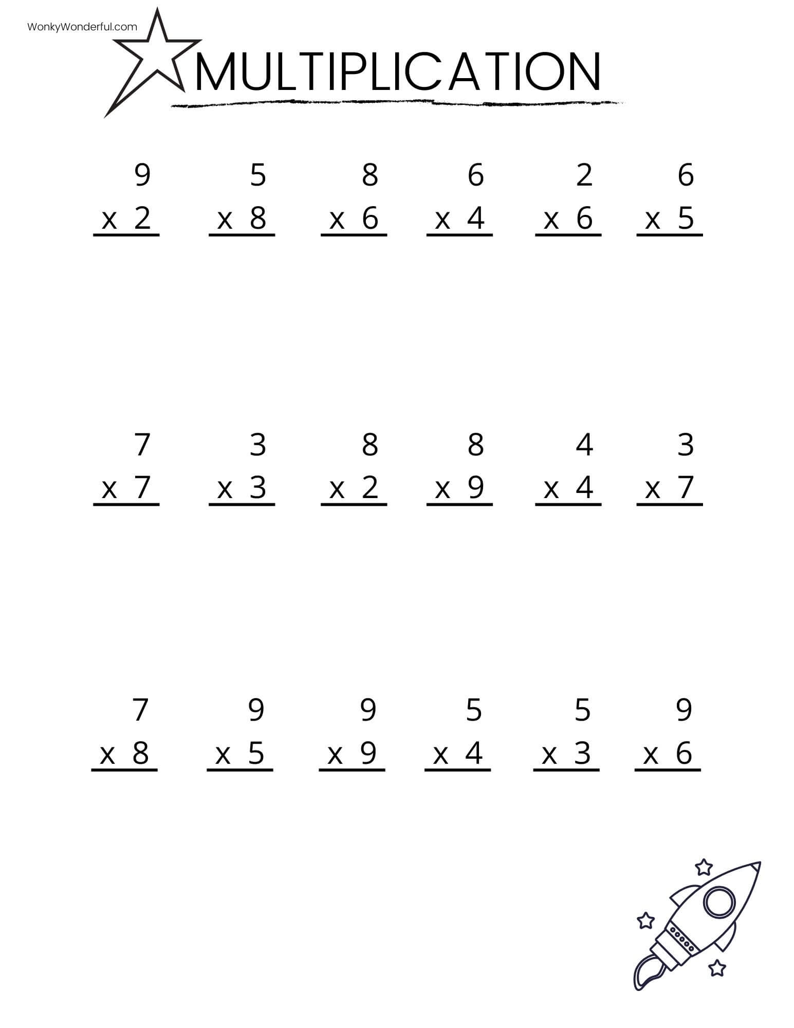 FREE PRINTABLE MULTIPLICATION WORKSHEETS WonkyWonderful FREE PRINTABLE MULTIPLICATION WORKSHEETS WonkyWonderful
