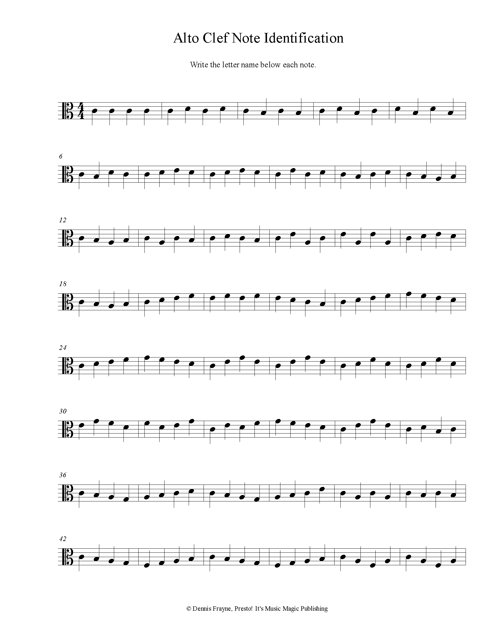 FREE Printable Music Note Naming Worksheets Presto Its Music Worksheets Library