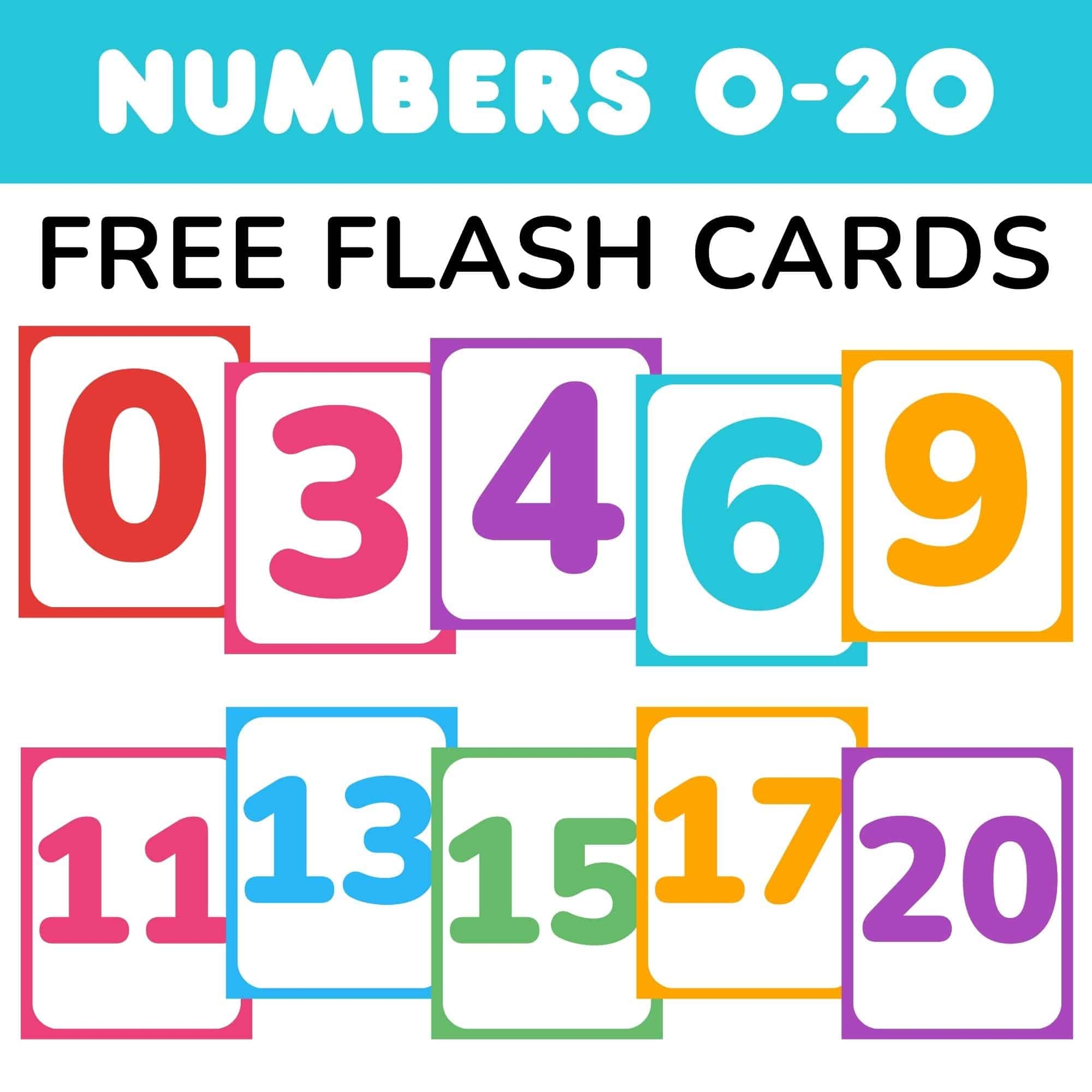 Free Printable Number Flashcards 0 20 Without Words