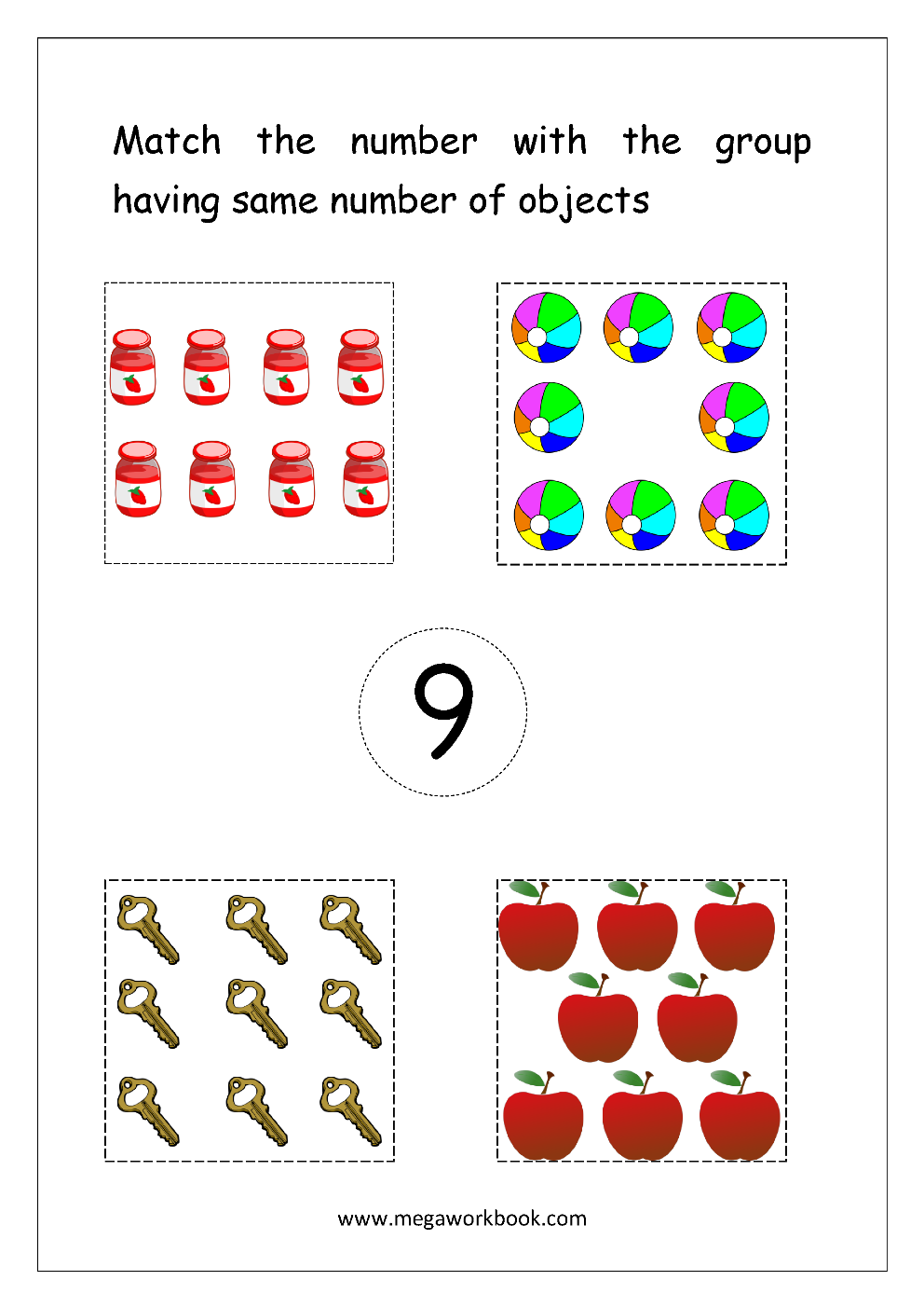 Free Printable Number Matching Worksheets For Kindergarten And Preschool Count And Match 1 10 MegaWorkbook Free Printable Number Matching Worksheets For Kindergarten And Preschool Count And Match 1 10 MegaWorkbook