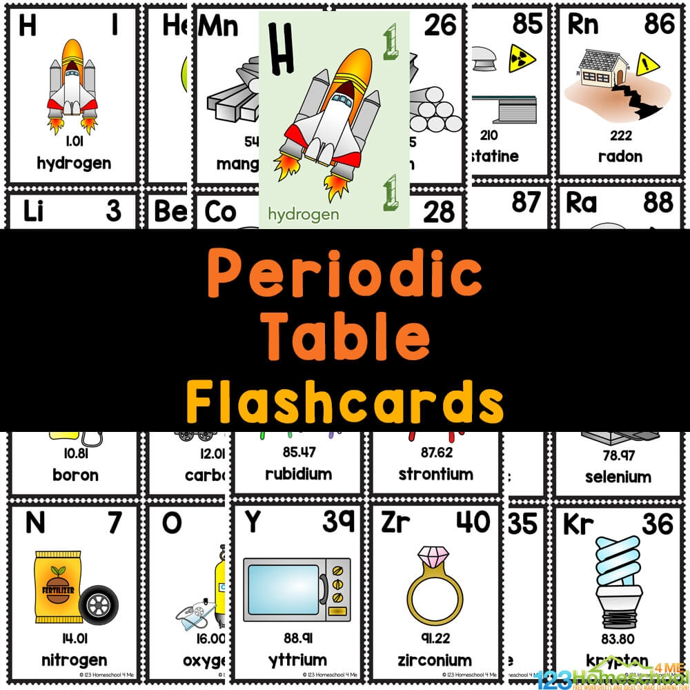 FREE Printable Periodic Table Of Elements Flashcards For Kids FREE Printable Periodic Table Of Elements Flashcards For Kids