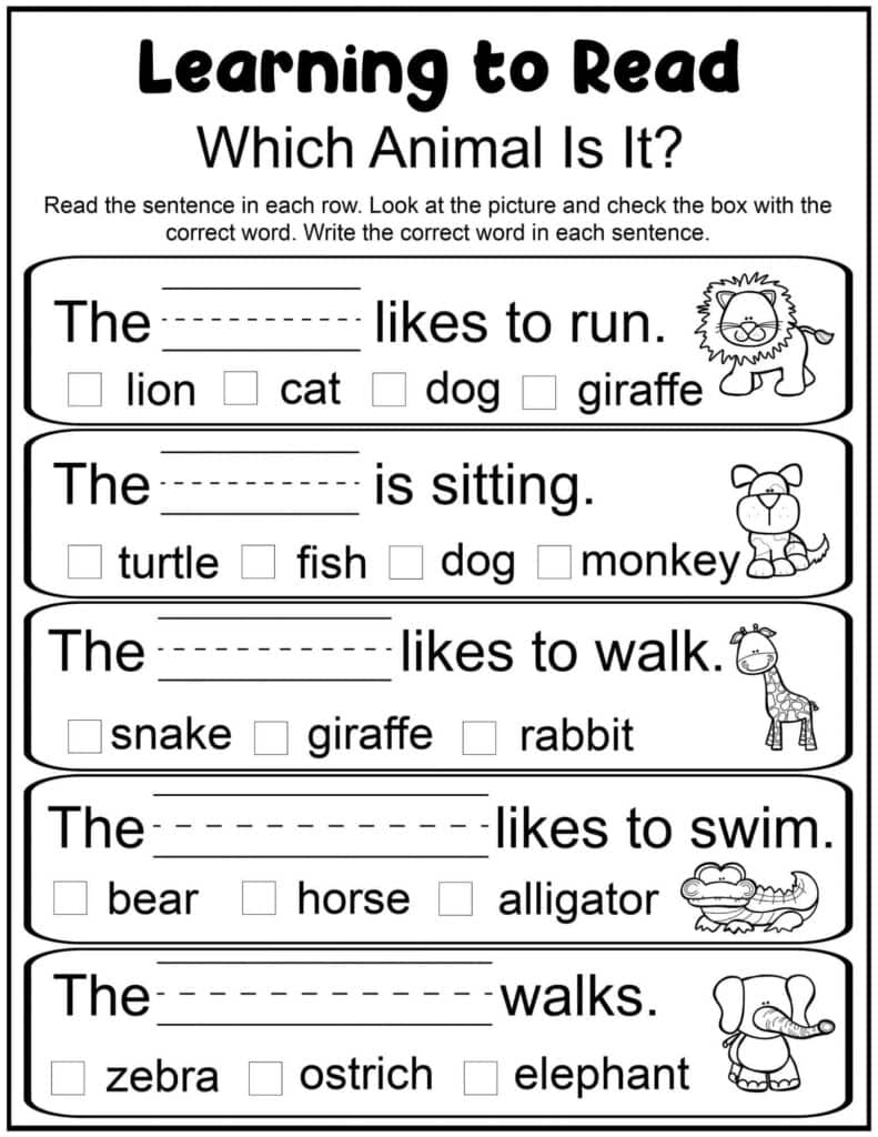 1st grade reading worksheets