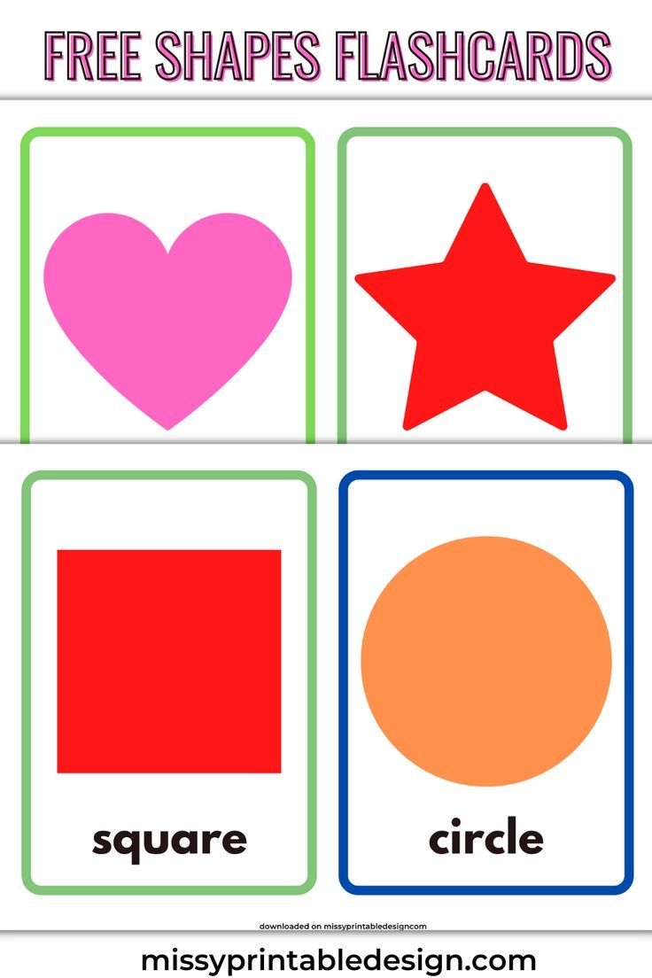 Free Printable Shape Flashcards For Toddlers