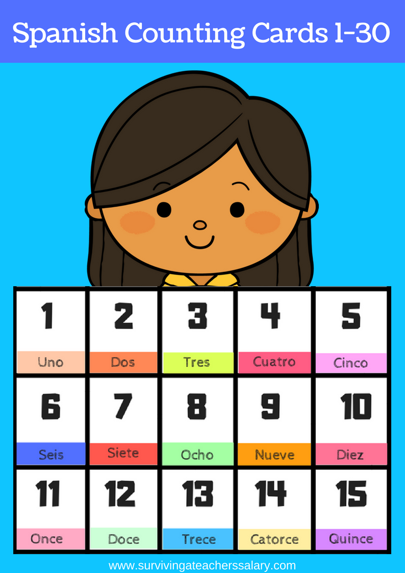 FREE Printable Spanish Flashcards Numbers 1 30 FREE Printable Spanish Flashcards Numbers 1 30