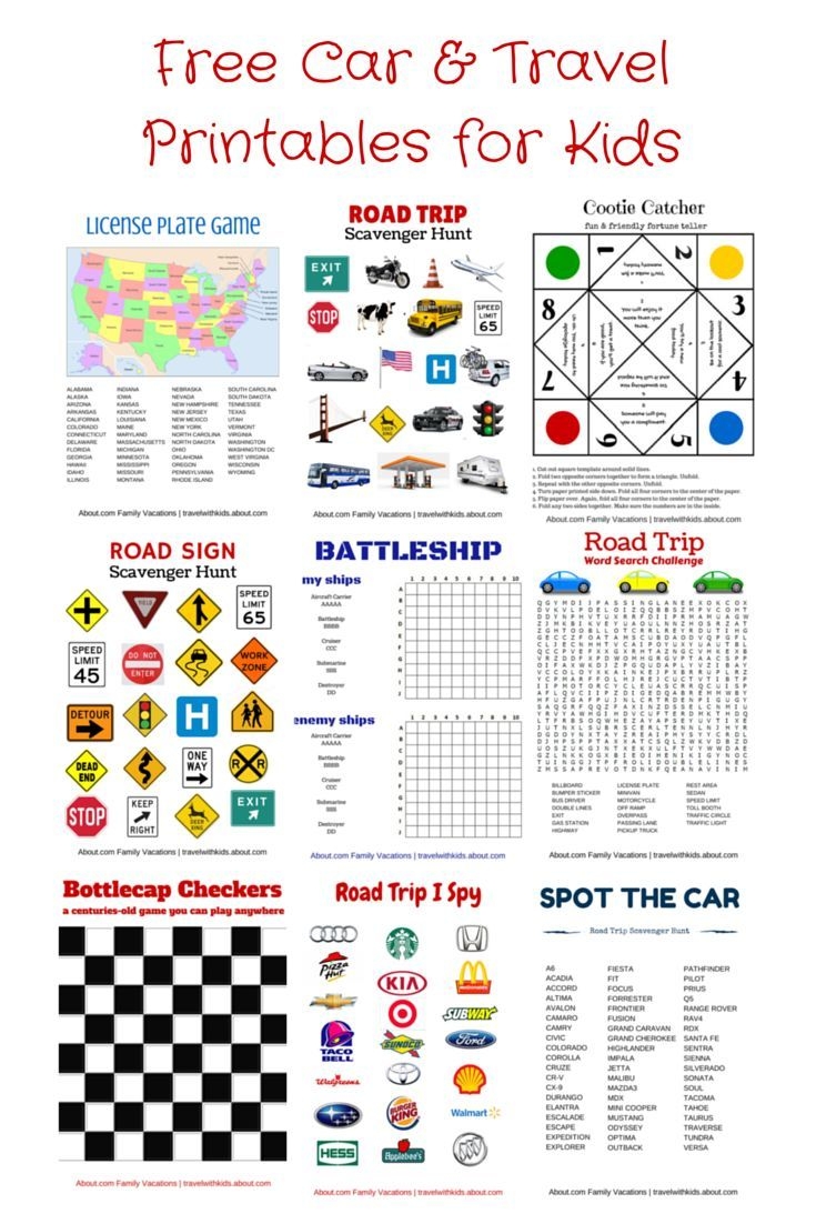 Free Printable Travel Games For Kids