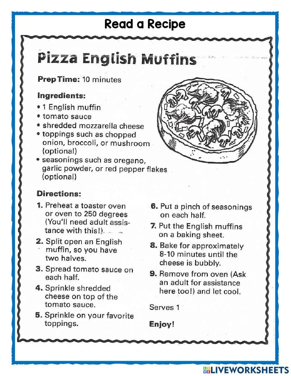 Free Reading A Recipe Worksheet Download Free Reading A Recipe Worksheet Png Images Free Worksheets On Clipart Library