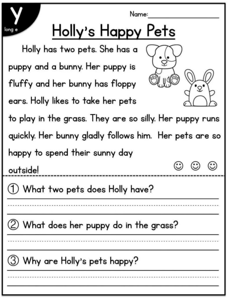 reading comprehension worksheets printable