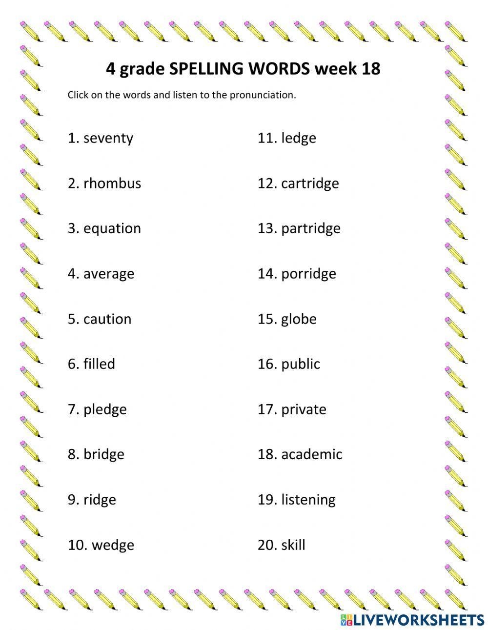 Free Spelling Worksheet For 4th Graders Download Free Spelling Worksheet For 4th Graders Png Images Free Worksheets On Clipart Library
