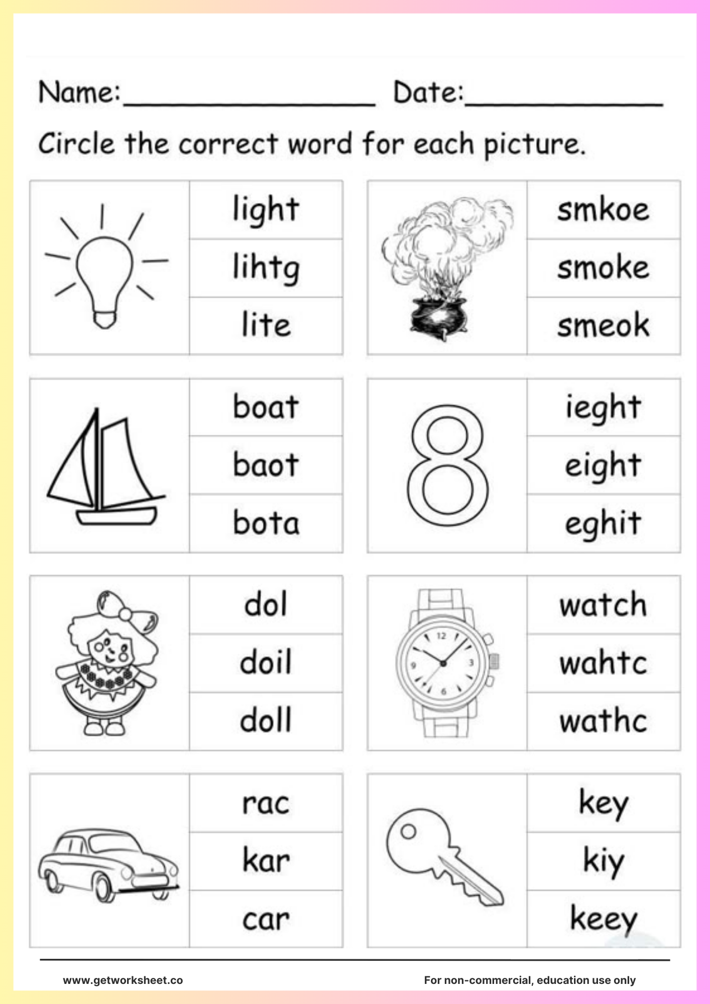 Free Spelling Worksheets Worksheets Get Worksheet