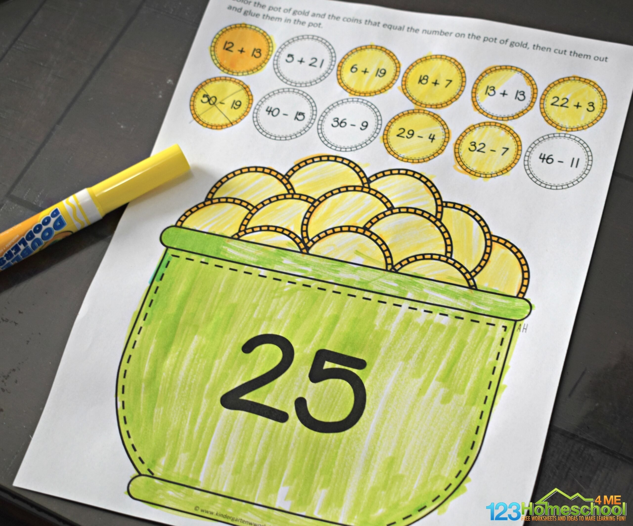 Free St Patrick s Day Math Craft For Grade 1 2 To Practice Addition Subtraction