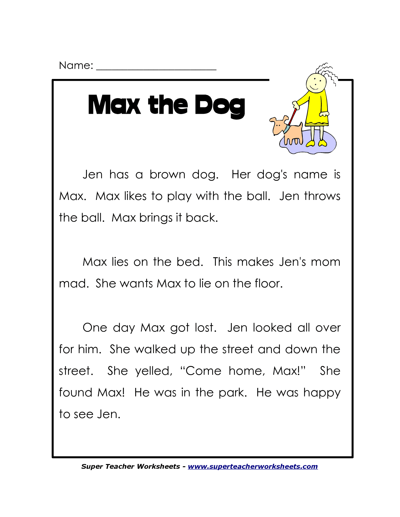 super teacher worksheets reading comprehension