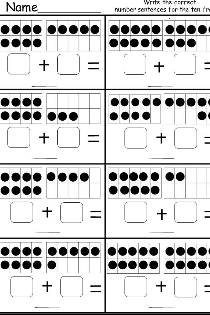 Free Ten Frame Addition Printable Kindermomma