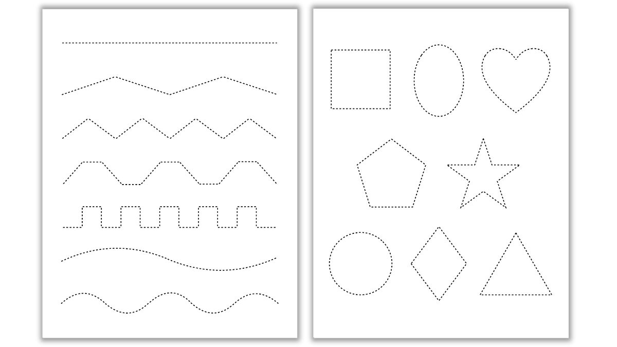 tracing lines worksheets for 3 year olds
