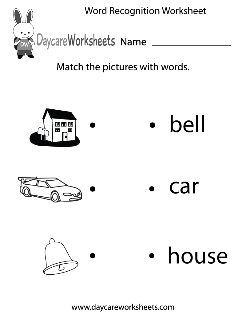 learning to read worksheet