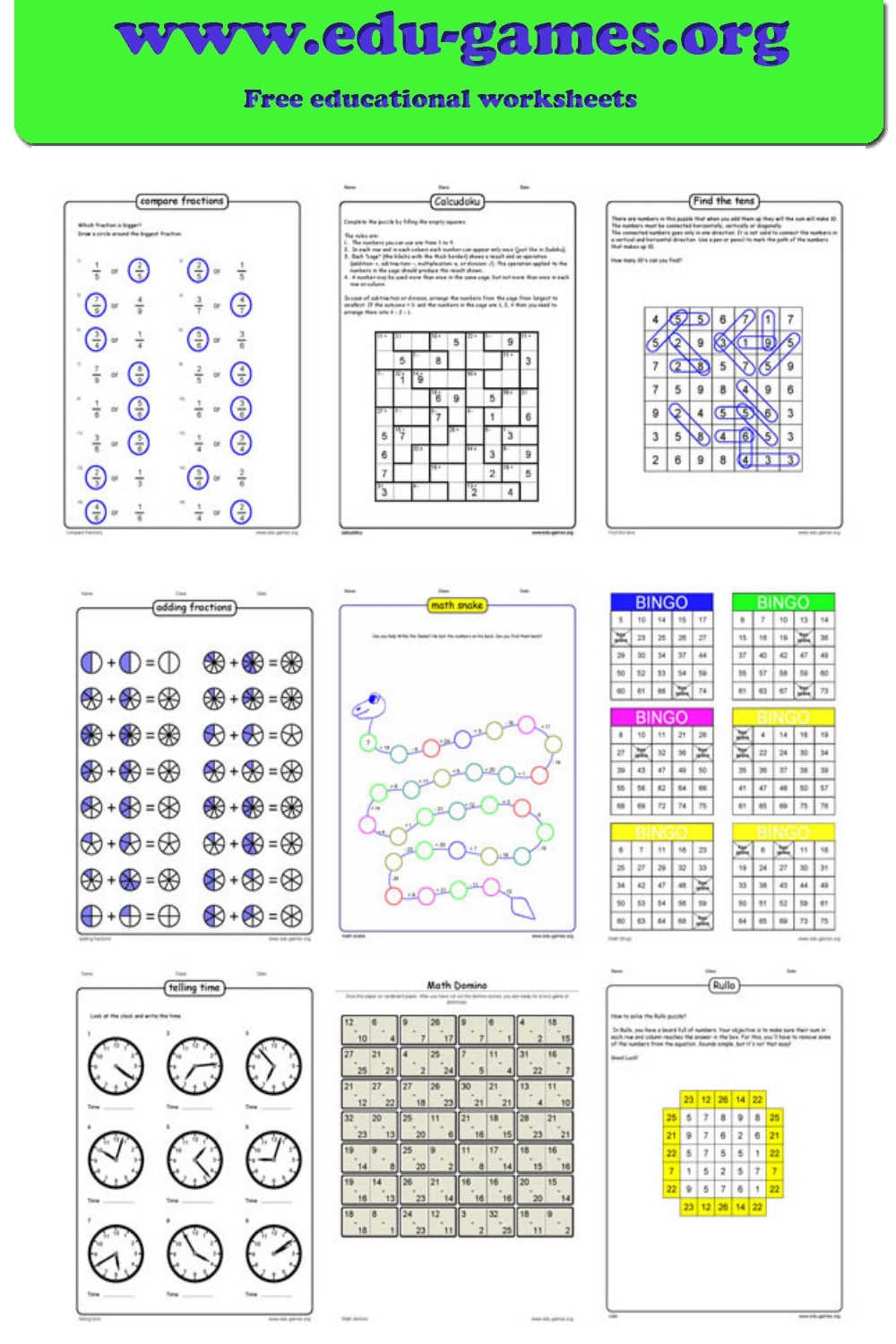 Fun Free Printable Math Games For Kids Edu Games