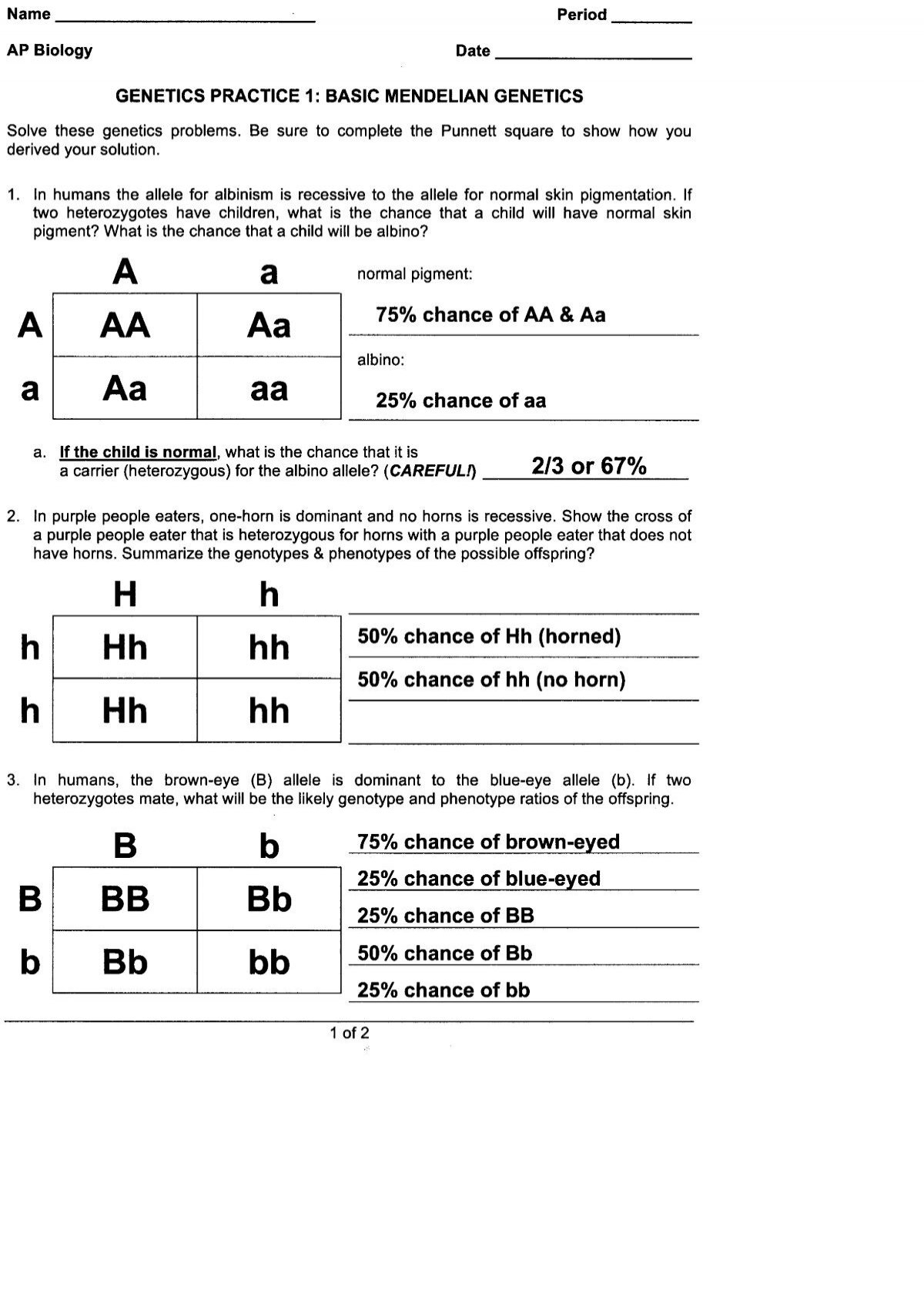 GENETICS PRACTICE 1 BASIC MENDELIAN GENETICS Quia GENETICS PRACTICE 1 BASIC MENDELIAN GENETICS Quia