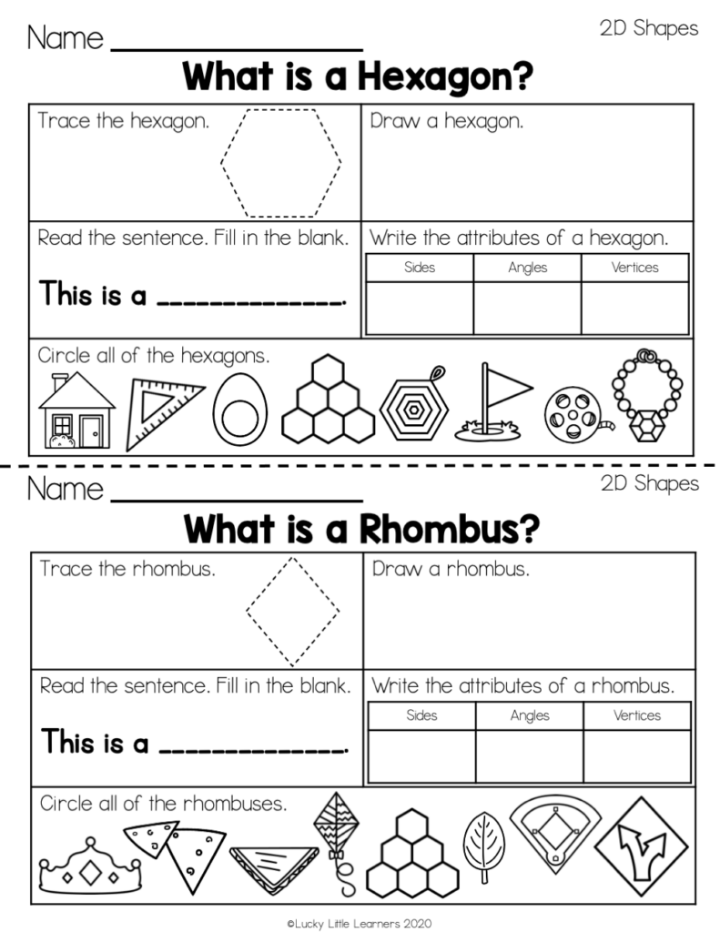 Geometry Worksheets For 2nd Grade Lucky Little Learners
