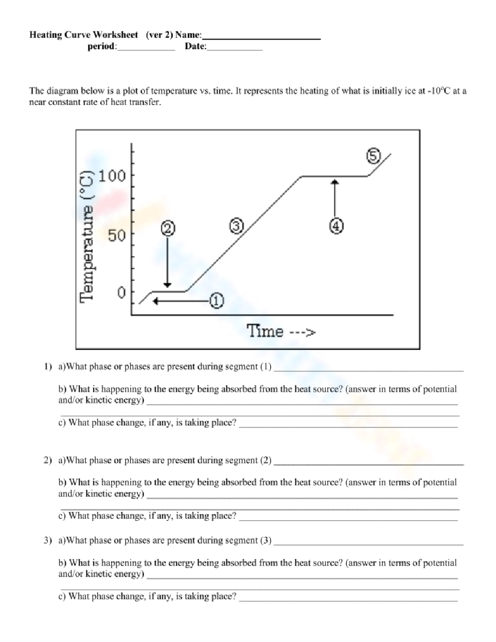Grade 12 Heating Curve Worksheets Grade 12 Heating Curve Worksheets