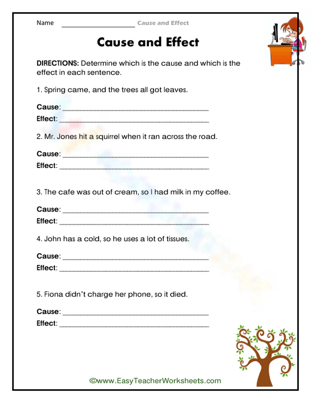 cause and effect reading comprehension worksheets cause and effect reading comprehension worksheets