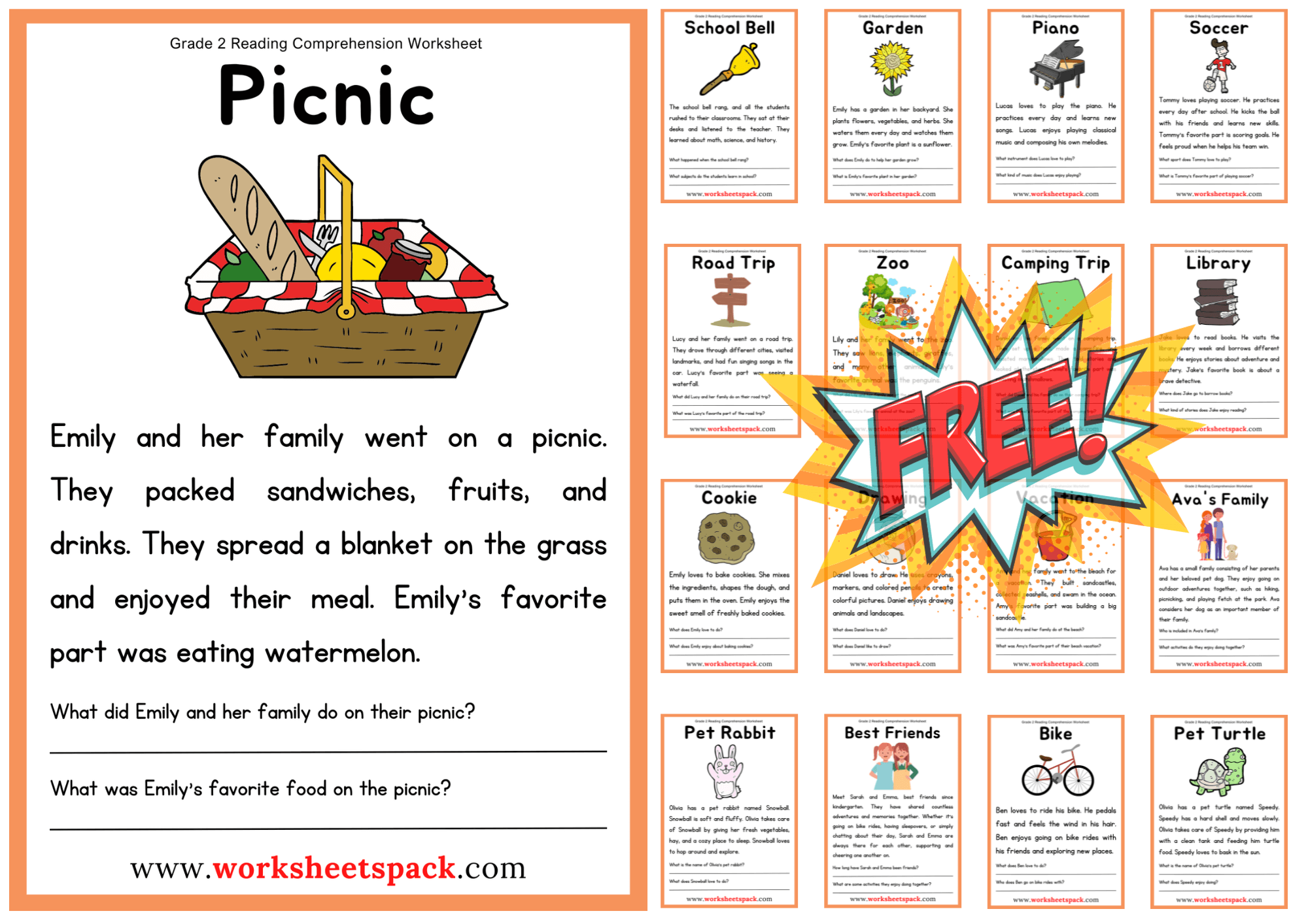 2nd grade reading comprehension worksheets pdf