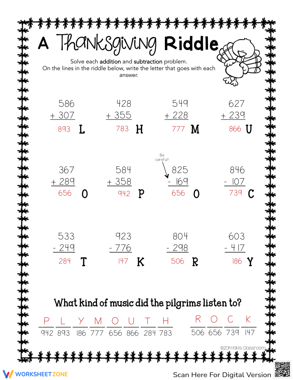 Grade 2 Thanksgiving Worksheets Printable