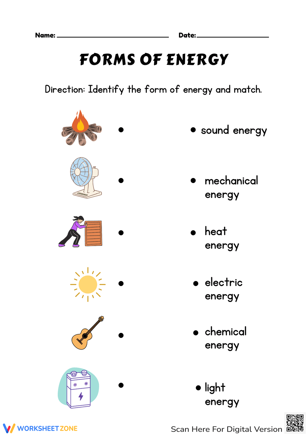 Grade 3 Forms Of Energy Worksheets Printable