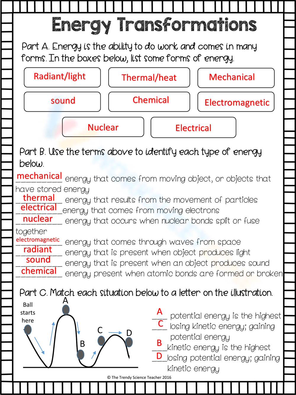 Grade 3 Forms Of Energy Worksheets Printable