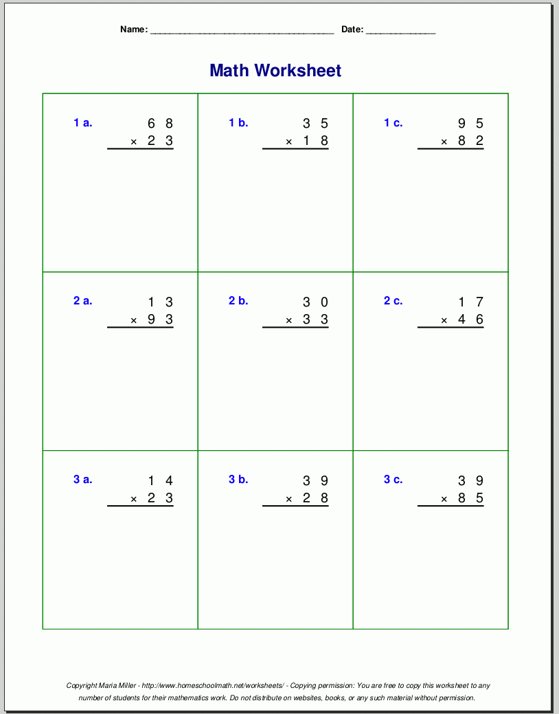 math worksheets for 4th graders