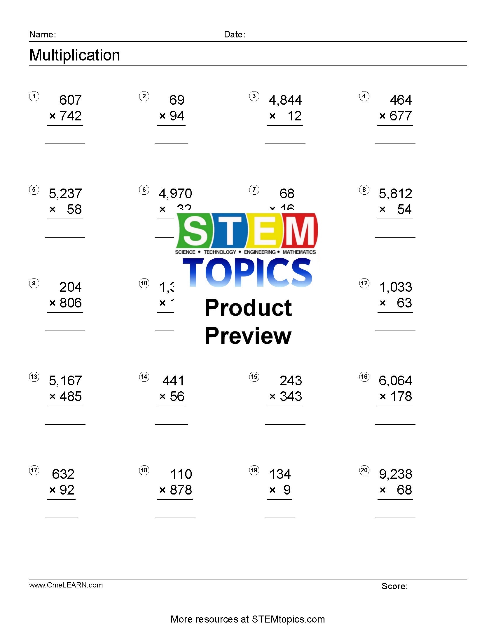 math 6th grade worksheets