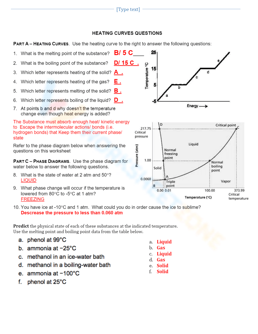 Grade 8 Heating Curve Worksheets Grade 8 Heating Curve Worksheets