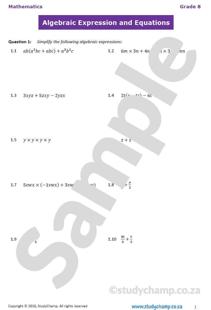 math 8th grade worksheets