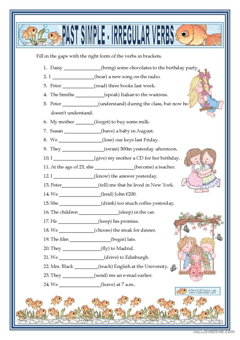 irregular past tense verbs worksheet irregular past tense verbs worksheet