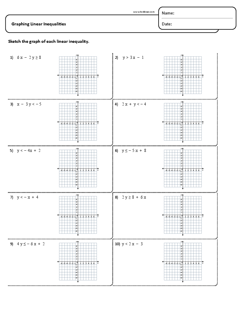 graphing inequalities worksheet graphing inequalities worksheet