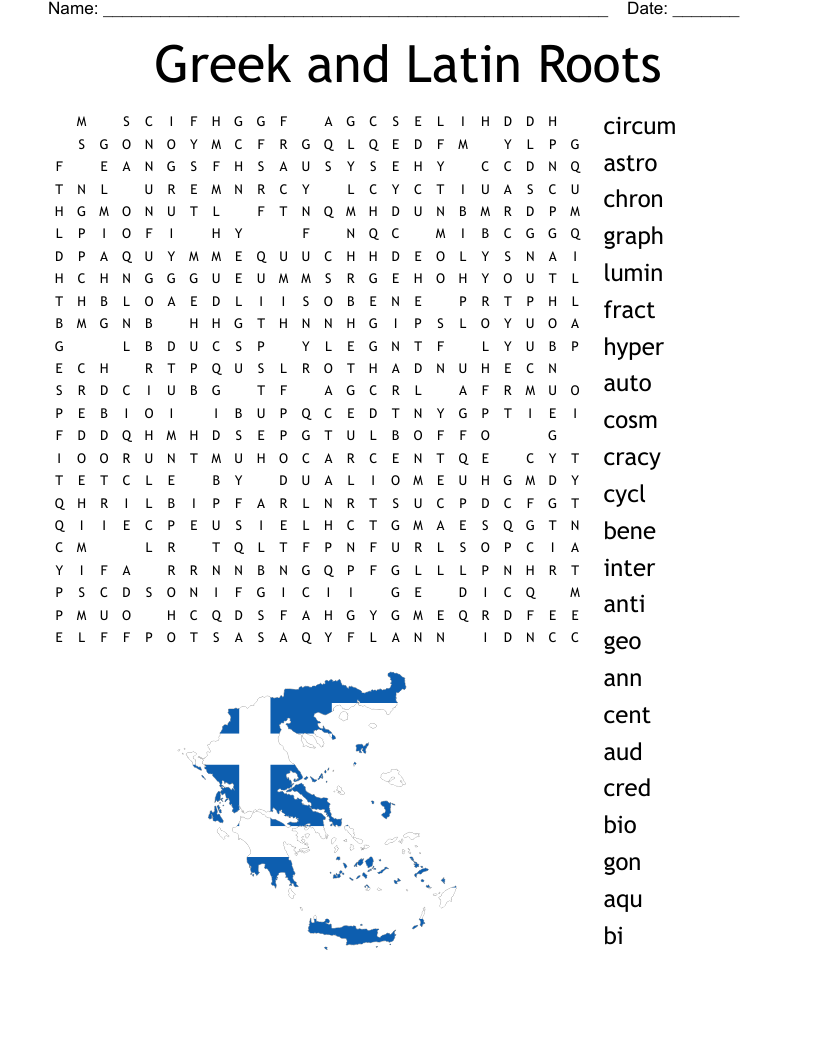 Greek And Latin Roots Word Search WordMint